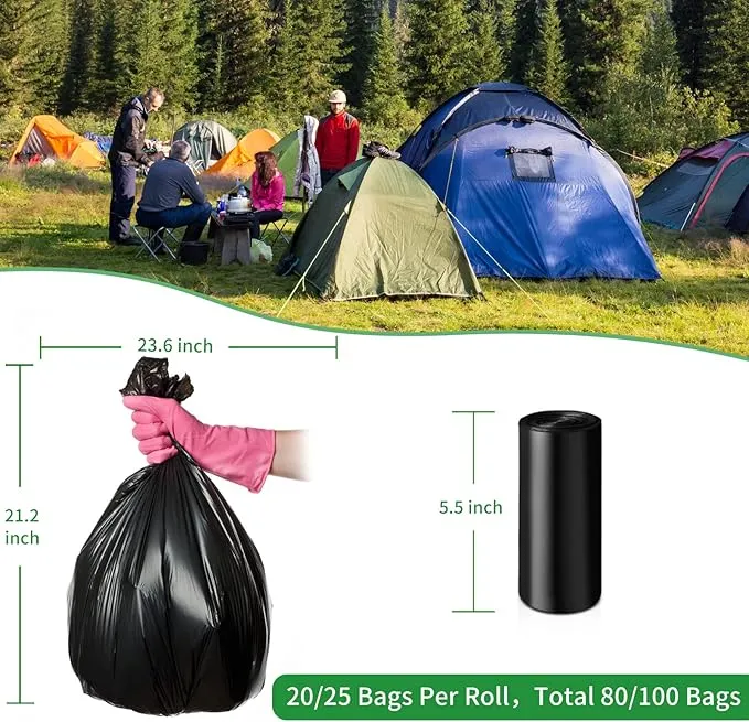 80 Portable Camping Toilet Bags,8 Gallon Super Thick Camping Toilet Bags Biodegradable Porta Potty Bags Leak-Proof Trash Bags for Adults Outdoor Boating Travel
