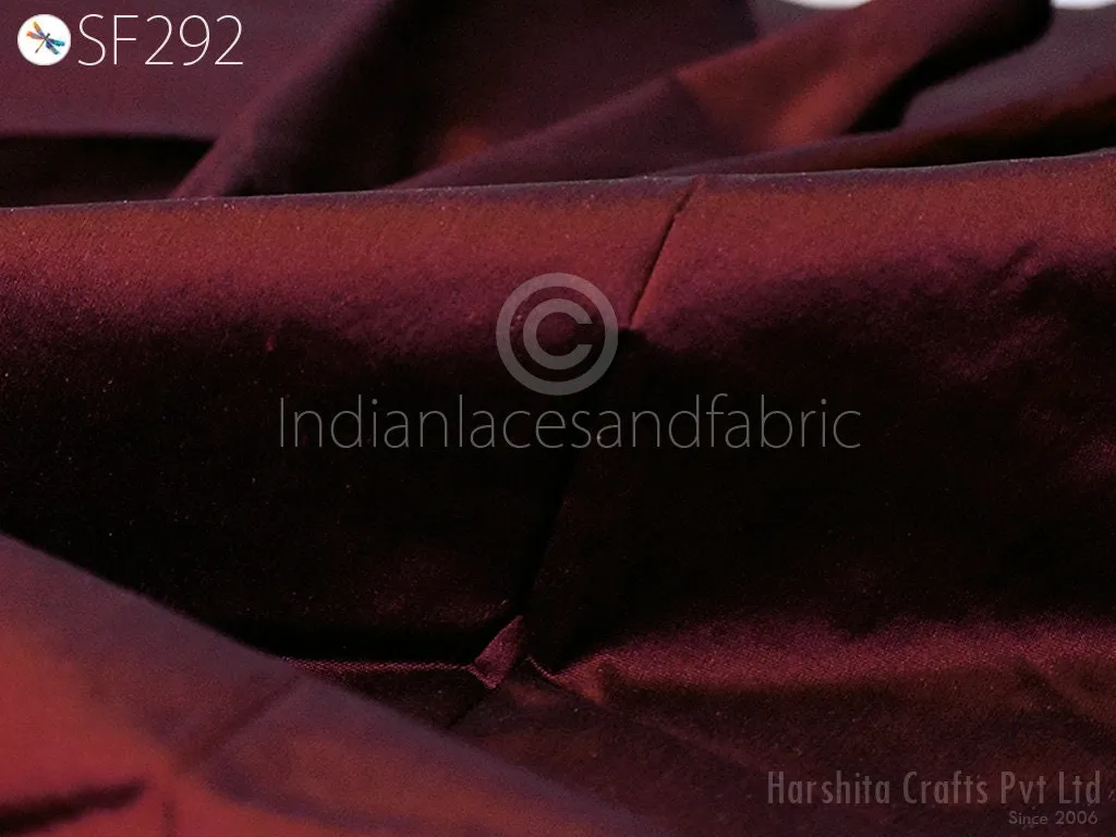 80gsm Indian Burgundy Soft Pure Plain Silk Fabric by the yard Wedding Dress Bridesmaids Costumes Party Dresses Pillows Covers Drapery