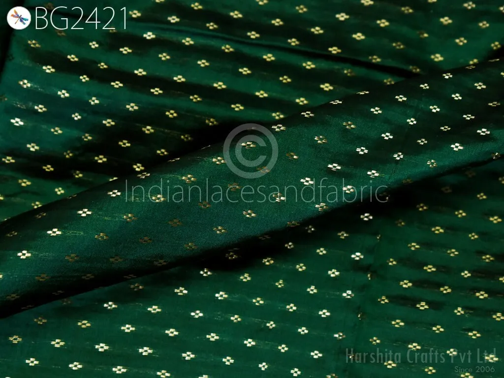 80gsm Pure Mysore Silk Fabric by The Yard Brocade Zari Buttie Indian Wedding Dress Bridesmaids Costume Blouses Pillowcases Home Decor Dolls