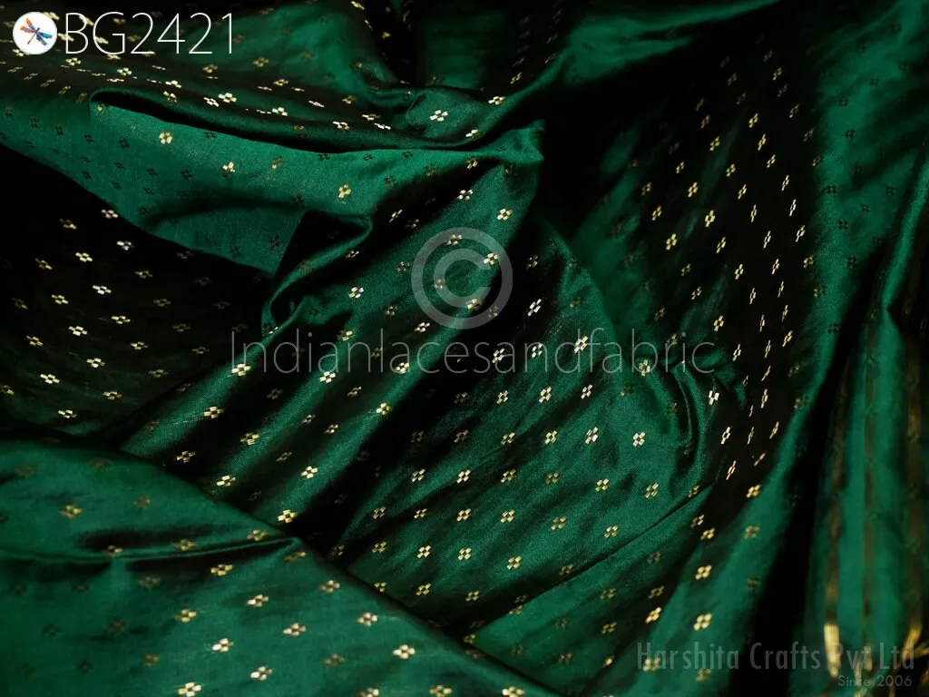 80gsm Pure Mysore Silk Fabric by The Yard Brocade Zari Buttie Indian Wedding Dress Bridesmaids Costume Blouses Pillowcases Home Decor Dolls