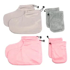 8pcs Massage Slippers Paraffin Mitts Hands Aromatherapy Mitts Booties Wax Glove Kit for Hand