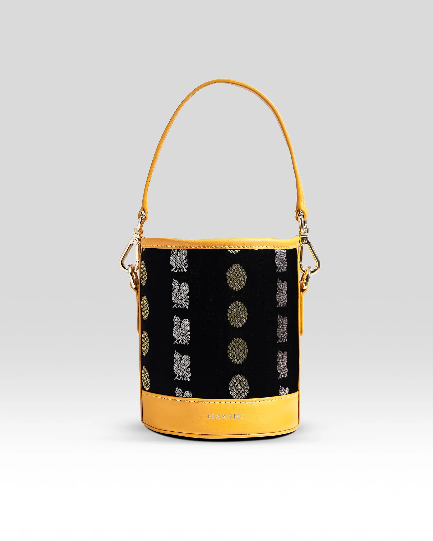 Adhya Bucket Bag black & Yellow