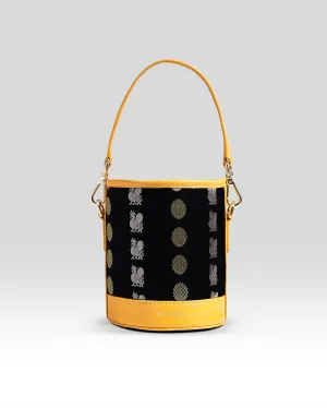 Adhya Bucket Bag black & Yellow