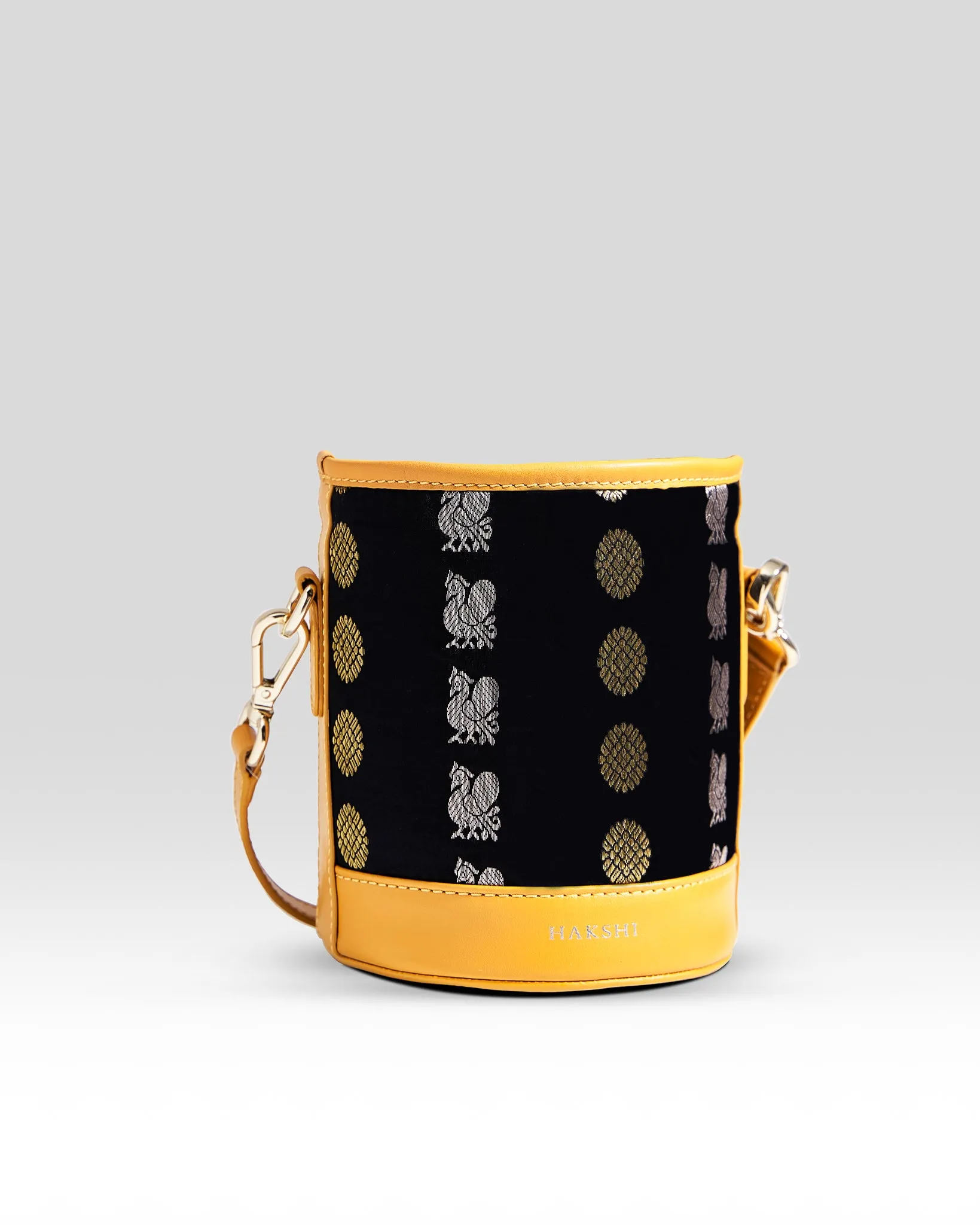 Adhya Bucket Bag black & Yellow