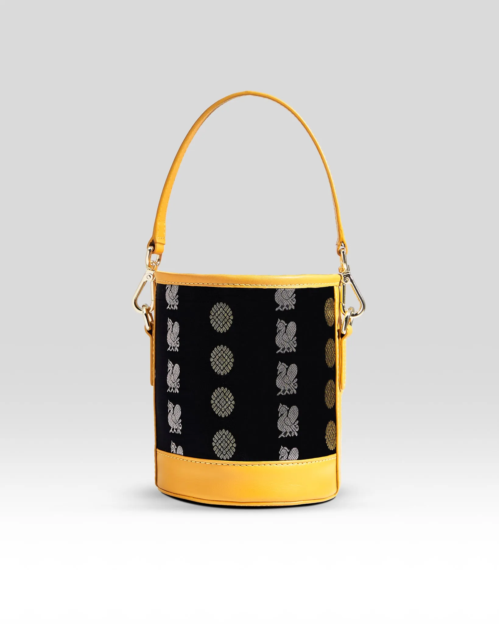 Adhya Bucket Bag black & Yellow