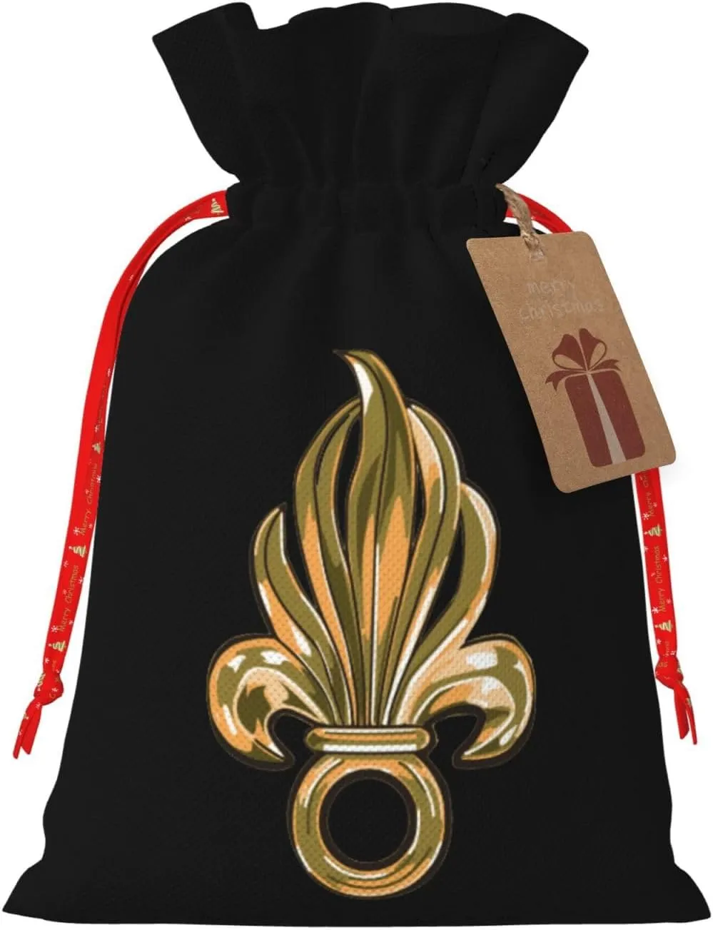 ADOSIA French Foreign Legion Logo Drawstring Gift Bags Sized Reusable Holiday Gift Bags
