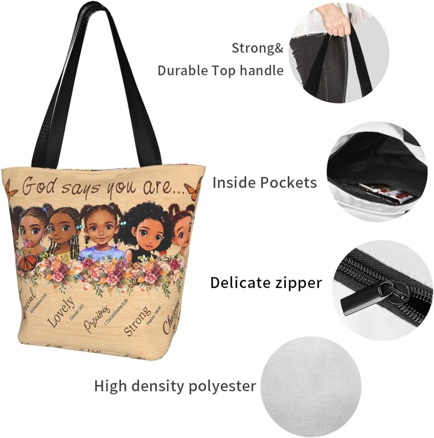 African American Tote Bags For Women Black Queen Girl Magic Top Handle Satchel Handbags