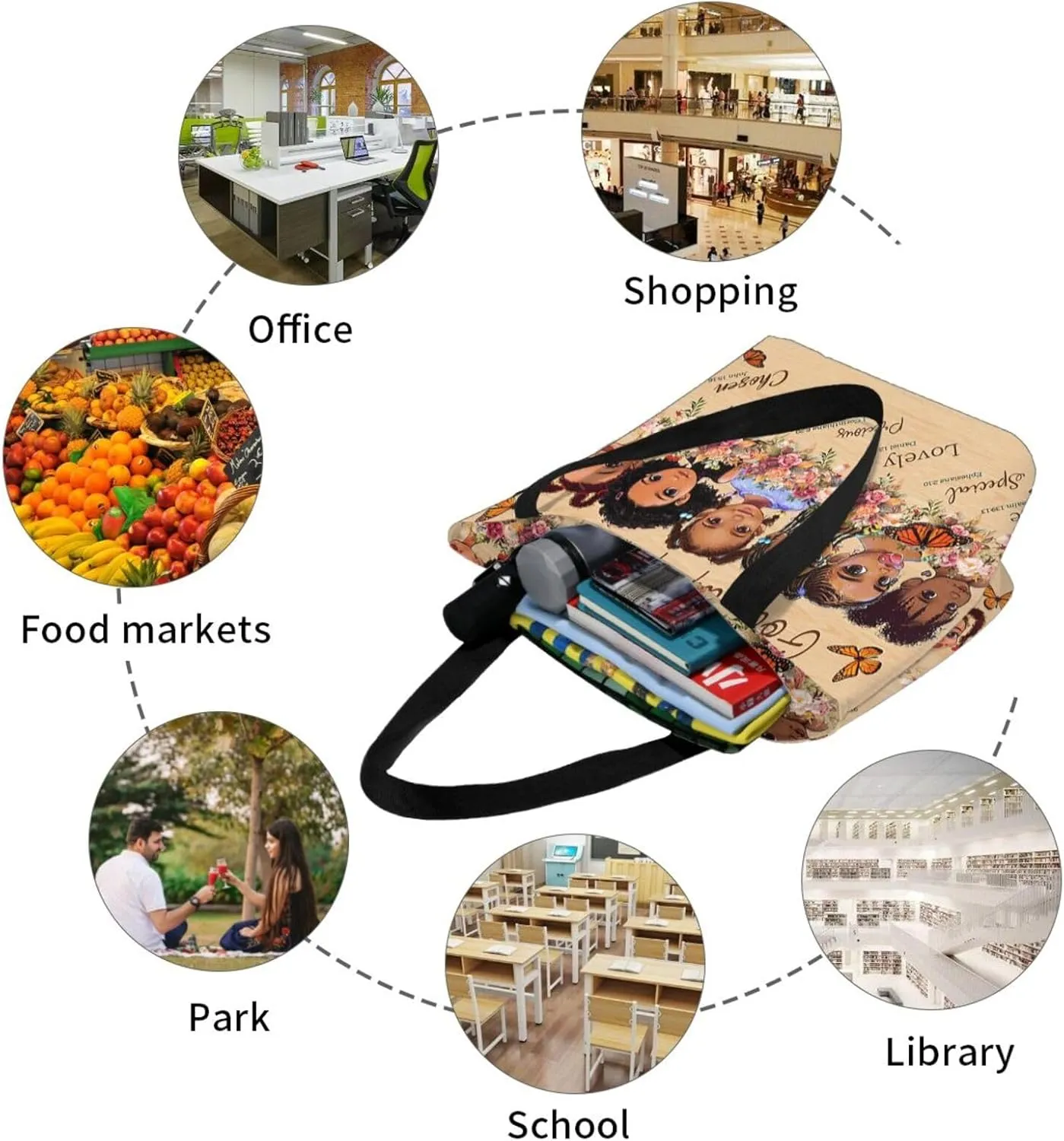 African American Tote Bags For Women Black Queen Girl Magic Top Handle Satchel Handbags