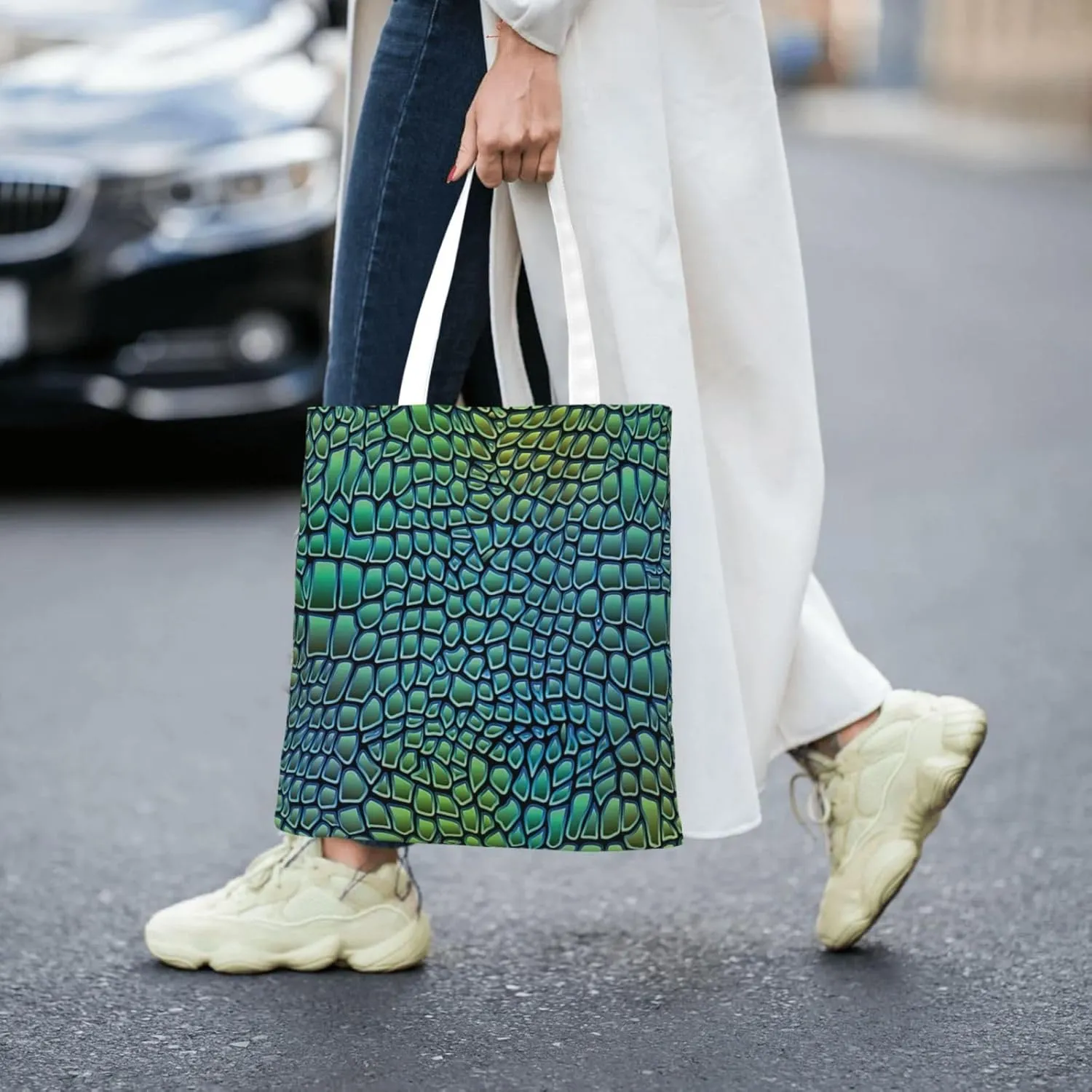African National Patterns Print Foldable Tote Bag For Women Large Tote Shoulder Handbag Reusable Grocery Bags