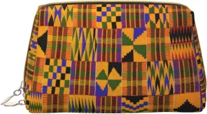 African Tribal Ethnic Texture Print Cosmetic Bags,Leather Makeup Bag Small For Purse,Cosmetic Pouch,Toiletry Clutch For Women Travel