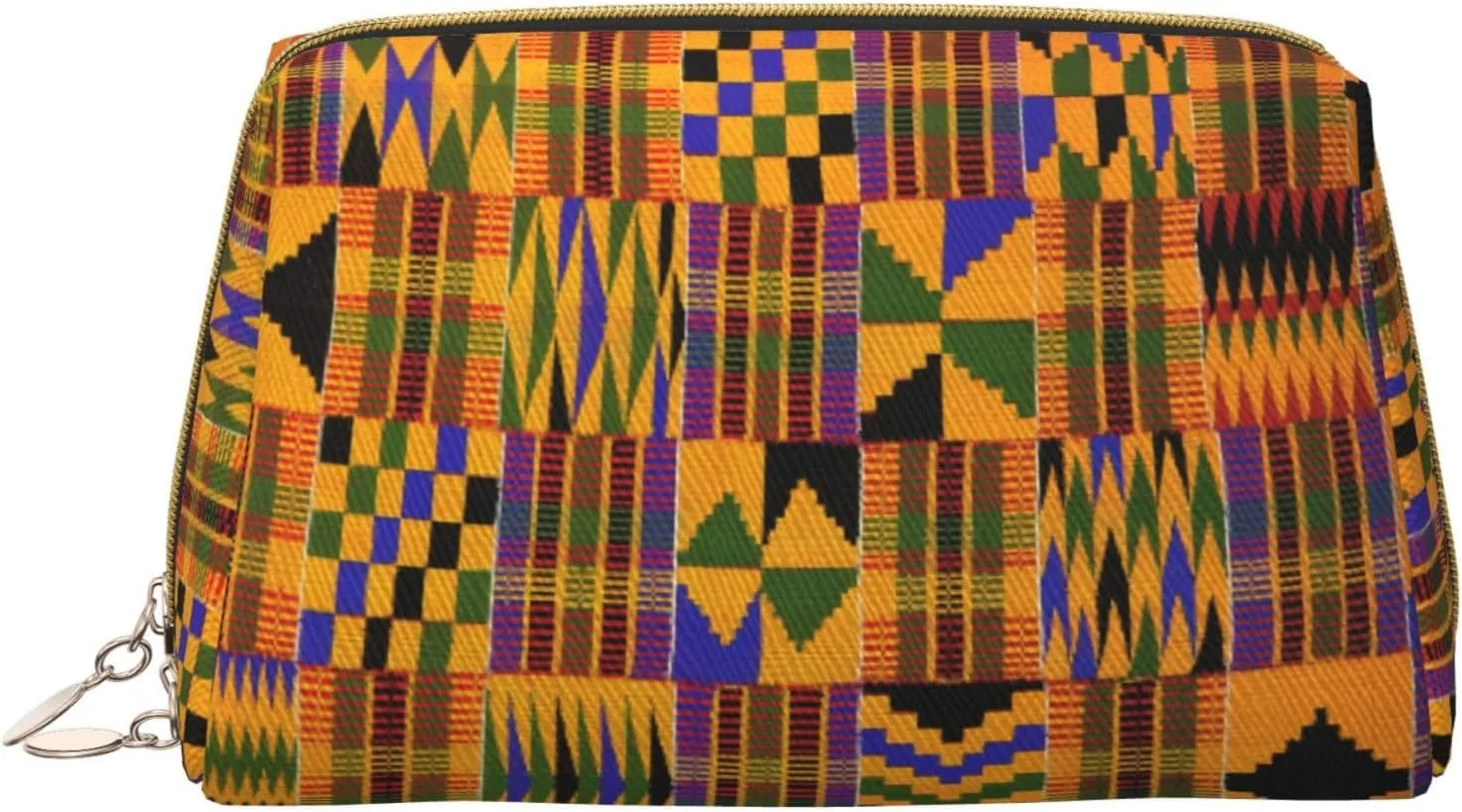 African Tribal Ethnic Texture Print Cosmetic Bags,Leather Makeup Bag Small For Purse,Cosmetic Pouch,Toiletry Clutch For Women Travel
