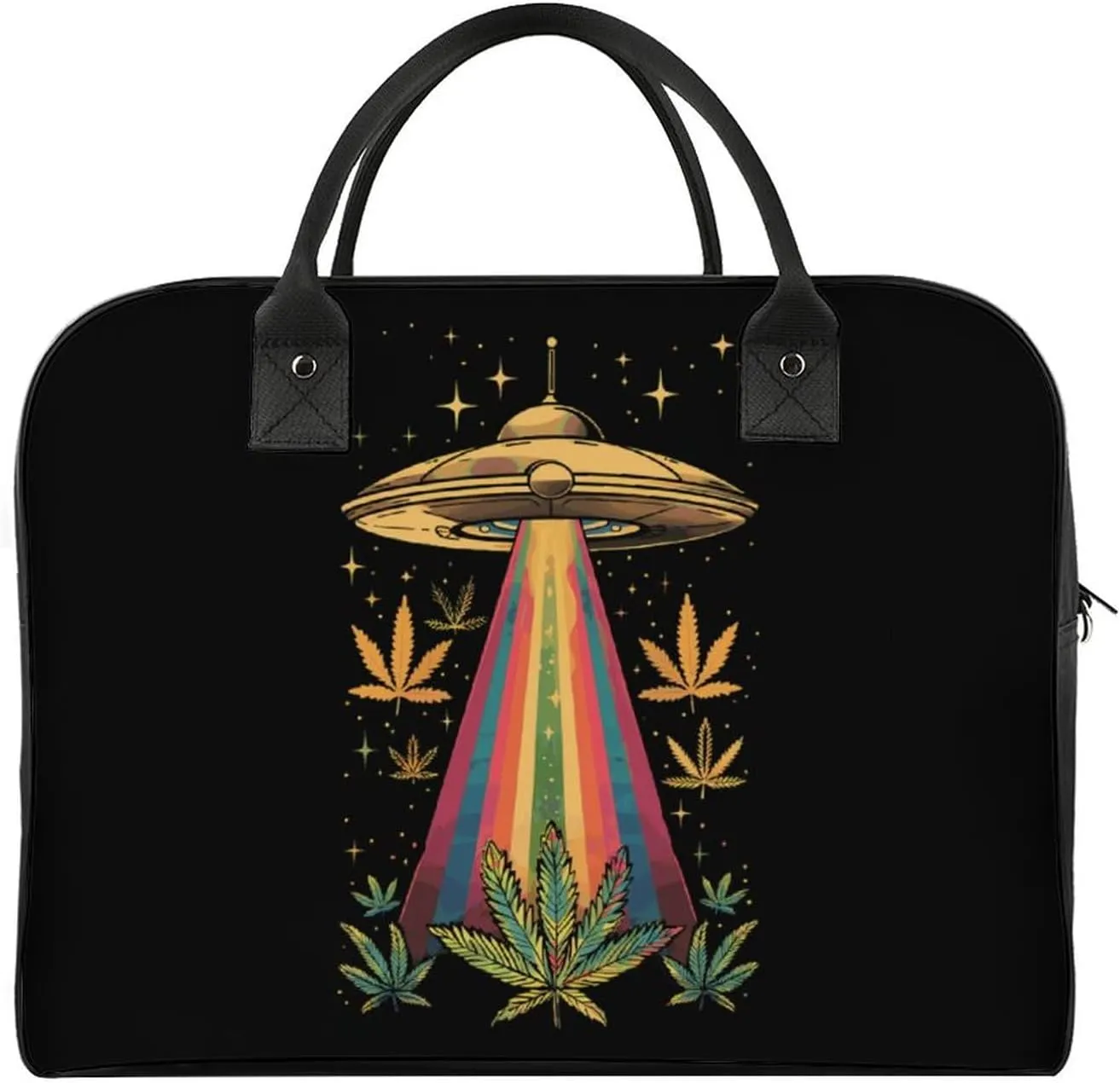 Alien and Weed Travel Duffel Bag Weekender Overnight Shoulder Bags Luggage Carrying Tote for Men Women