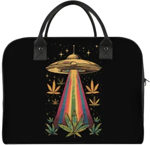 Alien and Weed Travel Duffel Bag Weekender Overnight Shoulder Bags Luggage Carrying Tote for Men Women