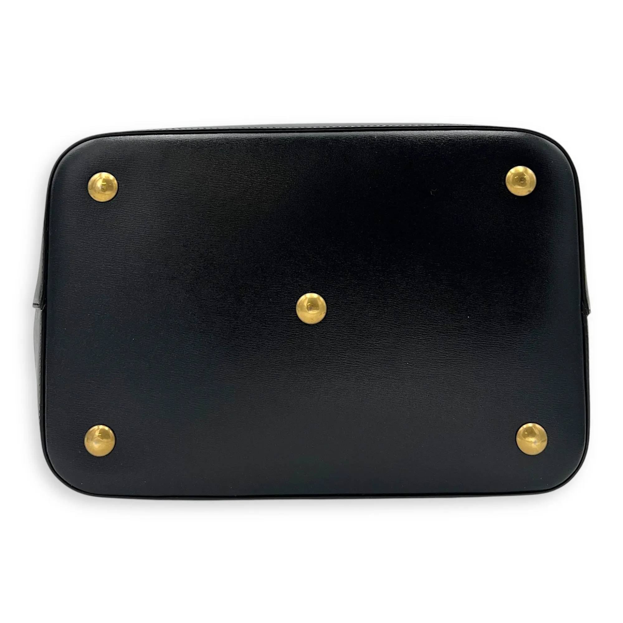 All Over Black Bucket Bag in Suede Leather, Gold hardware