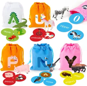 Alphabet Learning Toys for Toddlers, 26 Letter Soup Sorters with 78 Flash Cards for Early Letter Awareness & Recognition, Fun Education Classroom Supplies Sounds Teaching Games