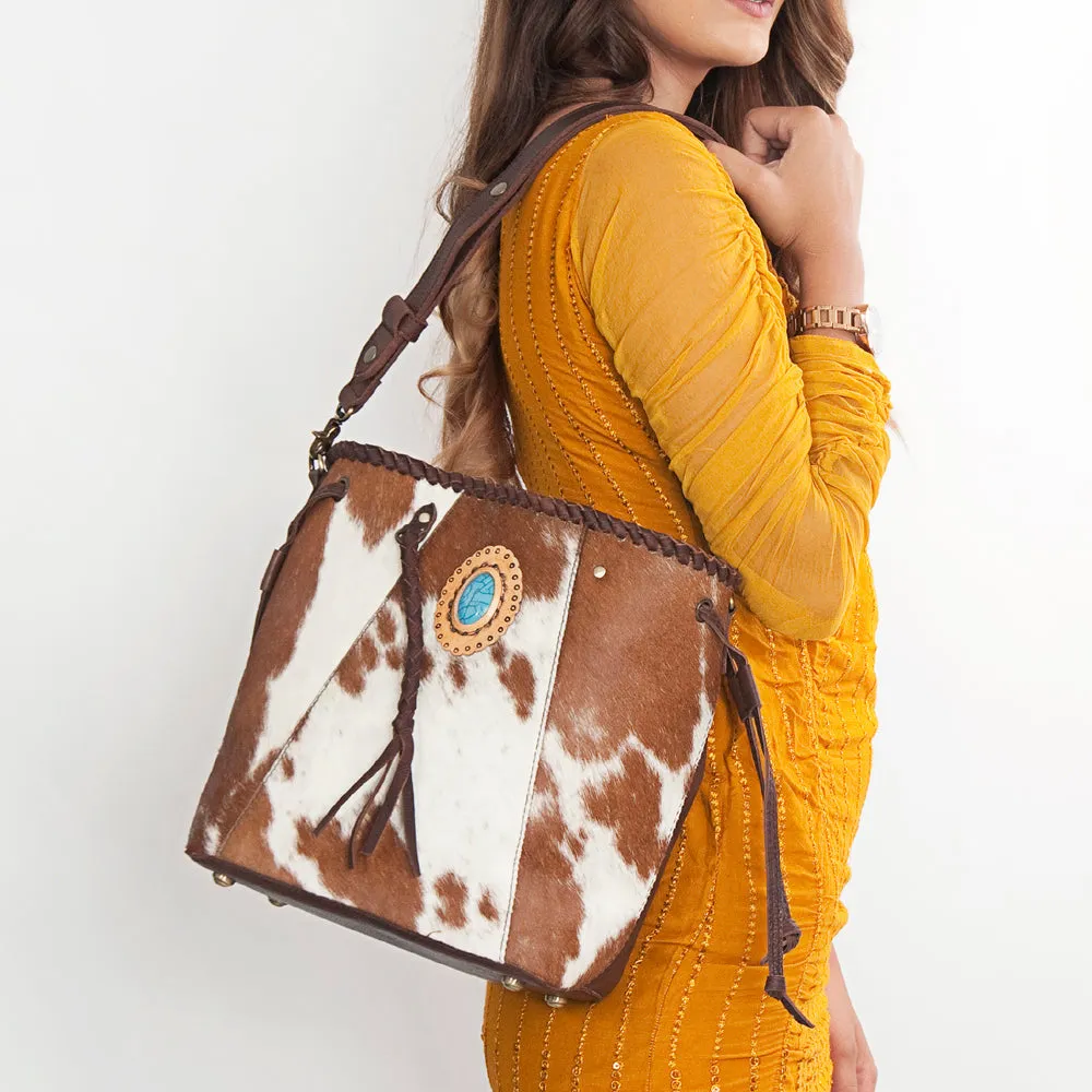 American Darling ADBGD160B Bucket Hair On Genuine Leather women bag western handbag purse