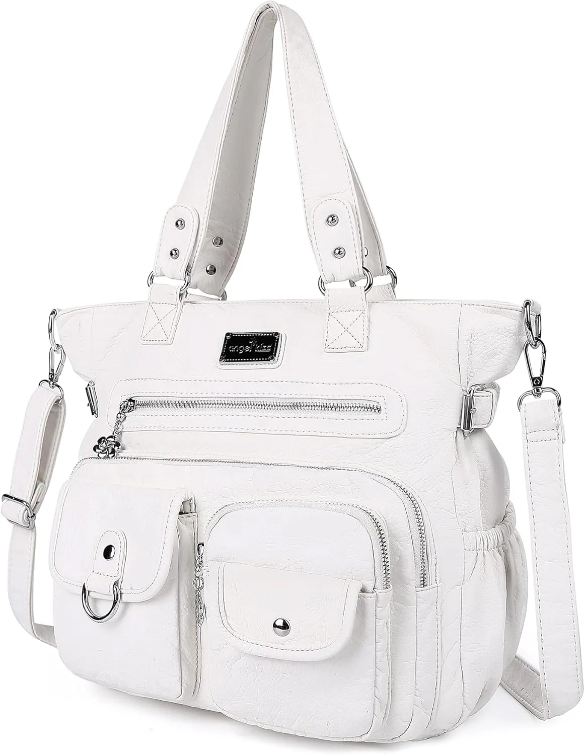 Angelkiss Purses Handbags for Women PU Tote Satchel Bags for Women Pockets Shoulder Bags…