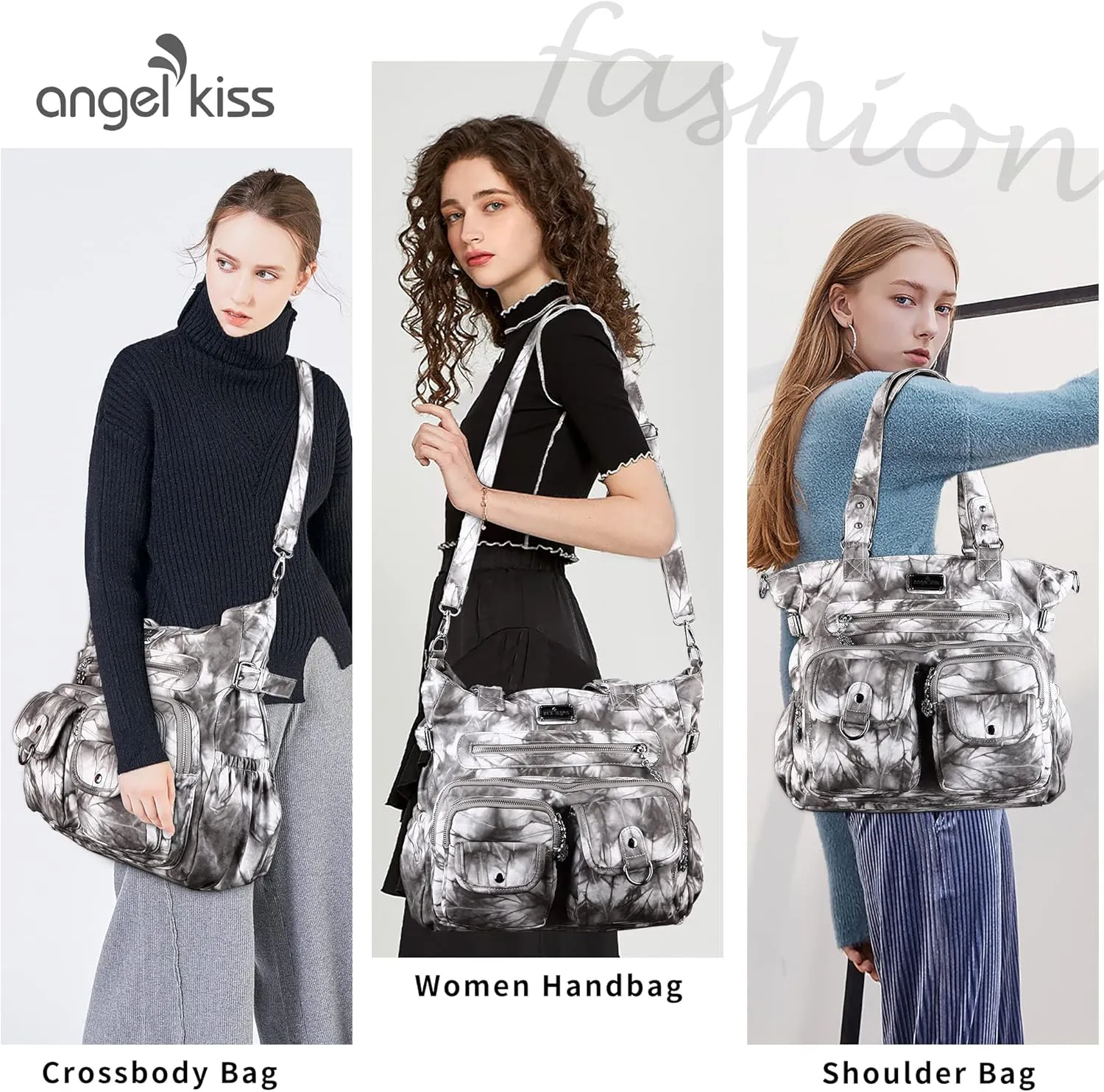 Angelkiss Purses Handbags for Women PU Tote Satchel Bags for Women Pockets Shoulder Bags…
