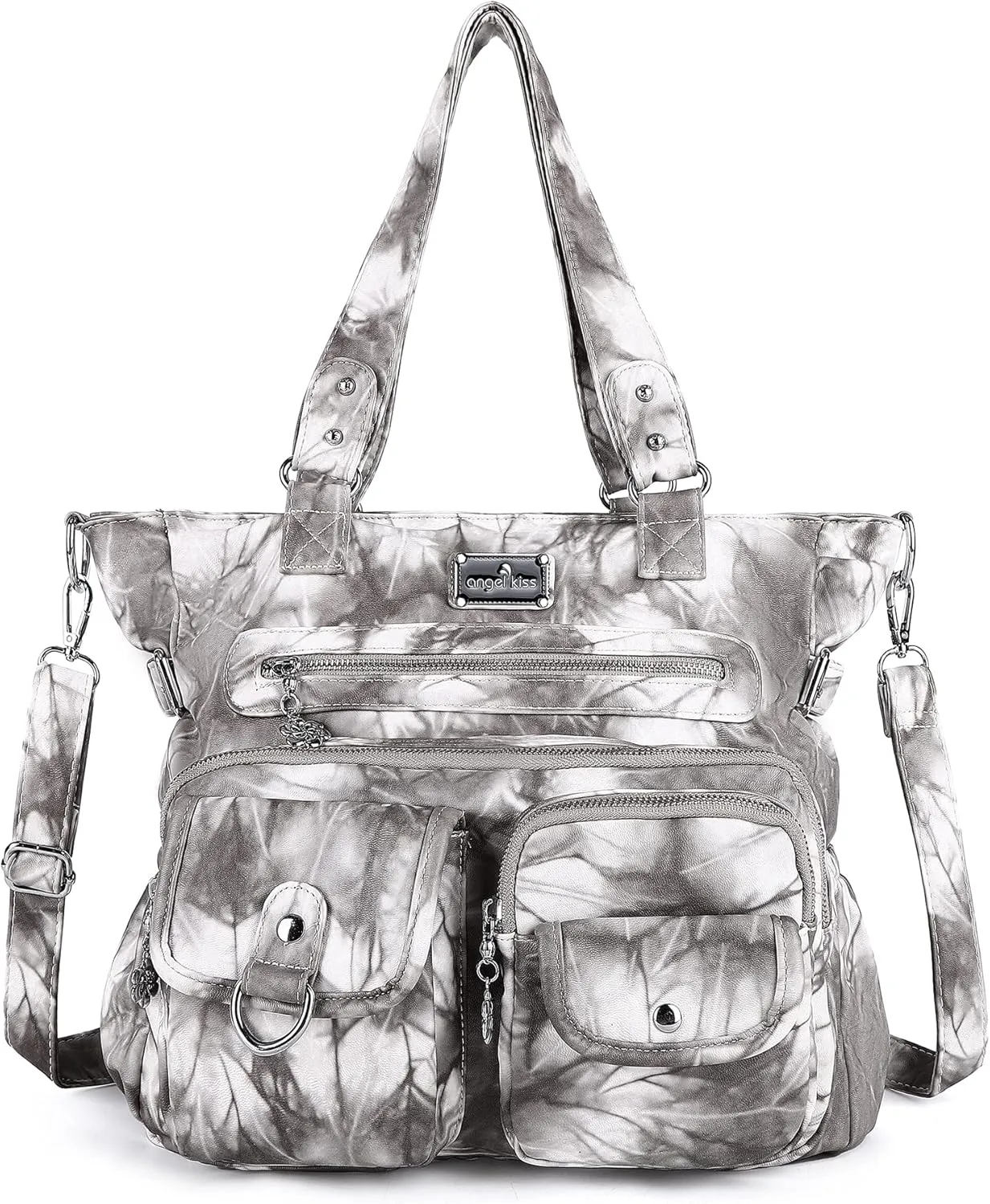 Angelkiss Purses Handbags for Women PU Tote Satchel Bags for Women Pockets Shoulder Bags…