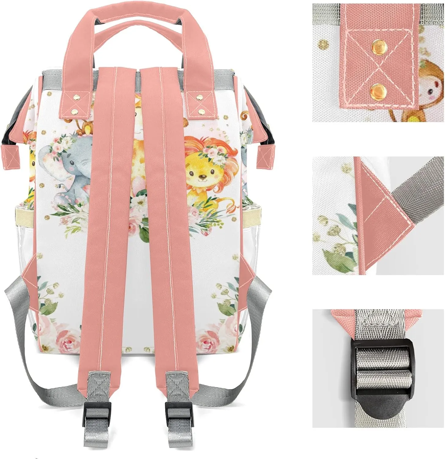 Animal Elephant Diaper Bags with Name Personalized Baby Bag Travel Tote Bag Waterproof Backpack for Mom Gift