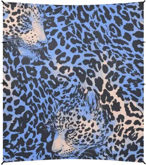 Animal Print Style Blue Beach Cabana Tent UPF50 Easy Setup Portable Sun Shelter with Sturdy Poles, Sandbags and Shovel for Camping Trips, Fishing, Backyard Fun or Picnics