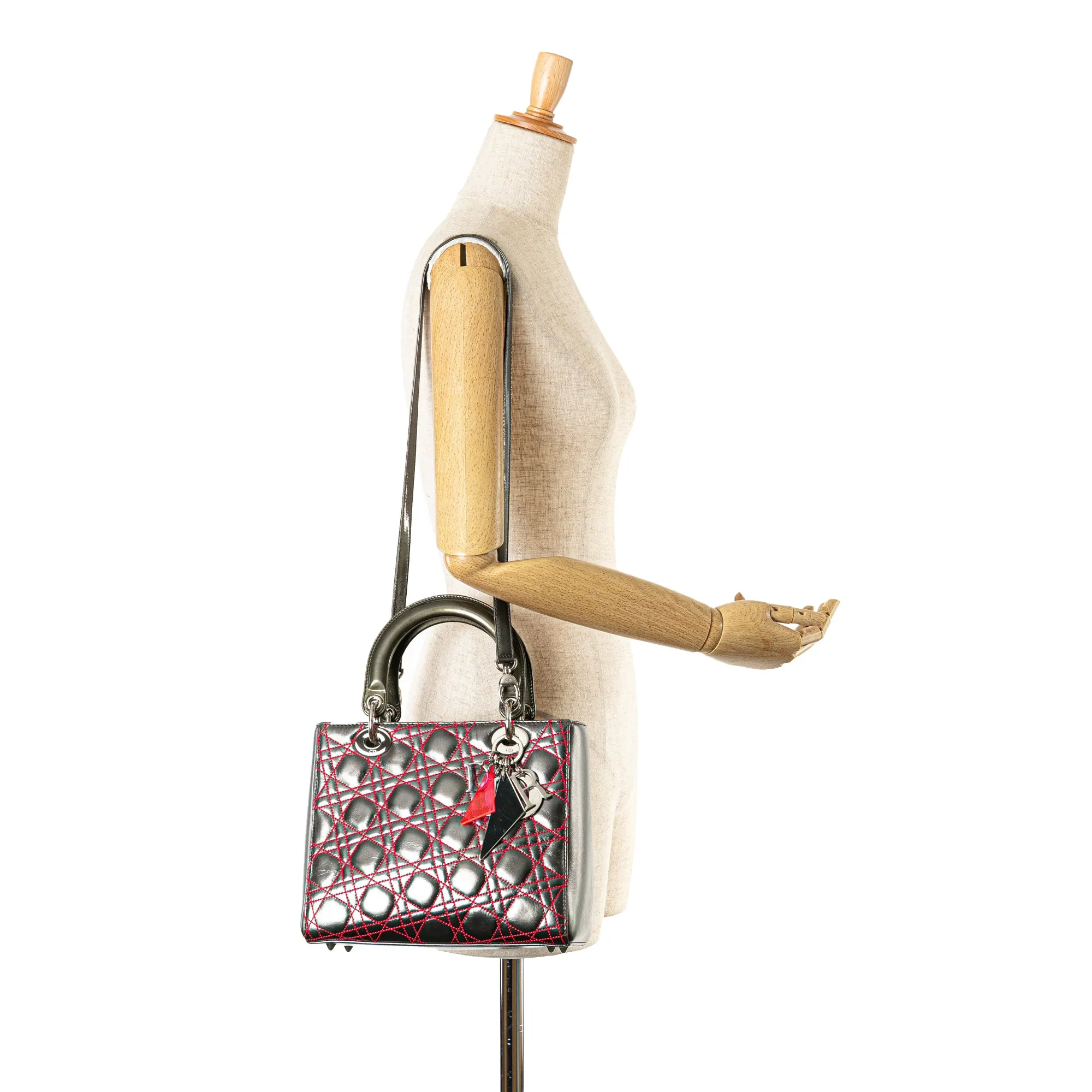 Anselm Reyle Medium Metallic Lambskin Cannage Lady Dior