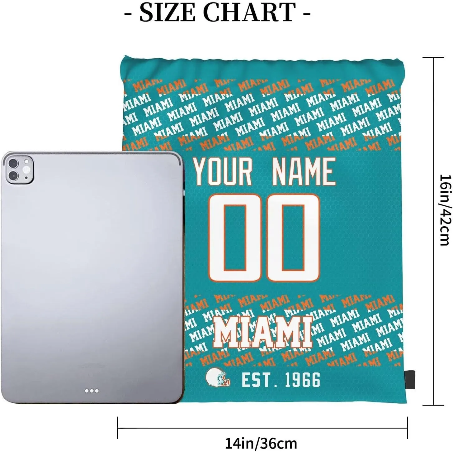 ANTKING Miami Drawstring Bags Backpack Custom Name Number for Men Women Youth Gifts