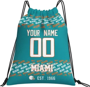 ANTKING Miami Drawstring Bags Backpack Custom Name Number for Men Women Youth Gifts