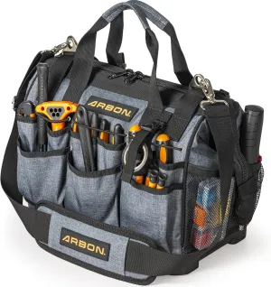 ARBON 34 Pockets Tool Bag 16 Inch with Hard Waterproof Base Heavy Duty MOLLE Large Toolbag Bags for Men and Women Electrician Craftsman Hvac Carpenter Mechanic
