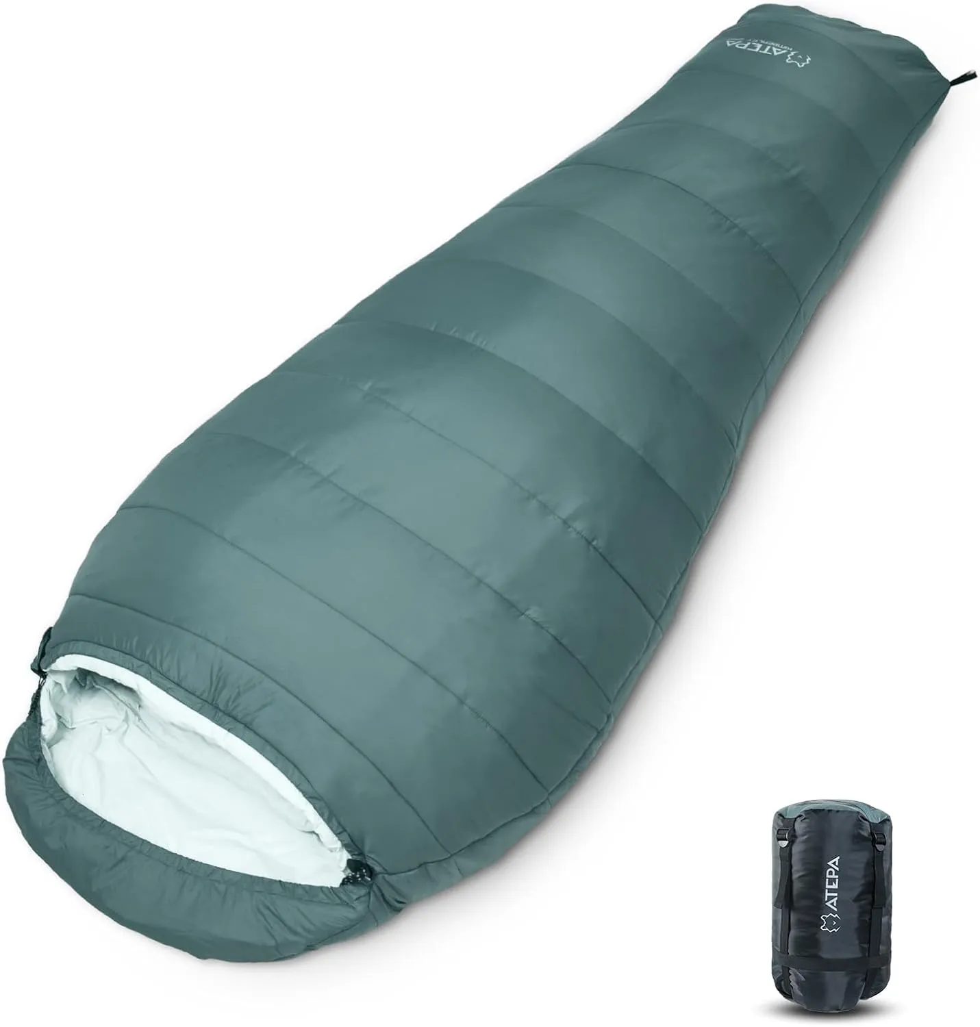 ATEPA Ultralight Sleeping Bag, Warm Weather Compact Packable Synthetic Waterproof Sleeping Bags for Adults with Stuff Sack for Backpacking, Hiking, Camping