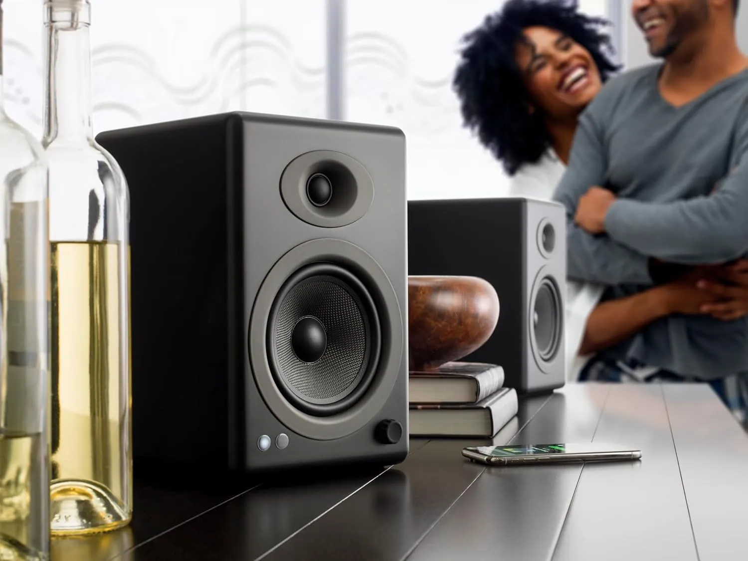 Audioengine A5  Powered Bookshelf Speakers - Premium 150W Stereo Speakers for Music, Gaming, Turntables, Home Theater Systems - Powerful Studio Monitors