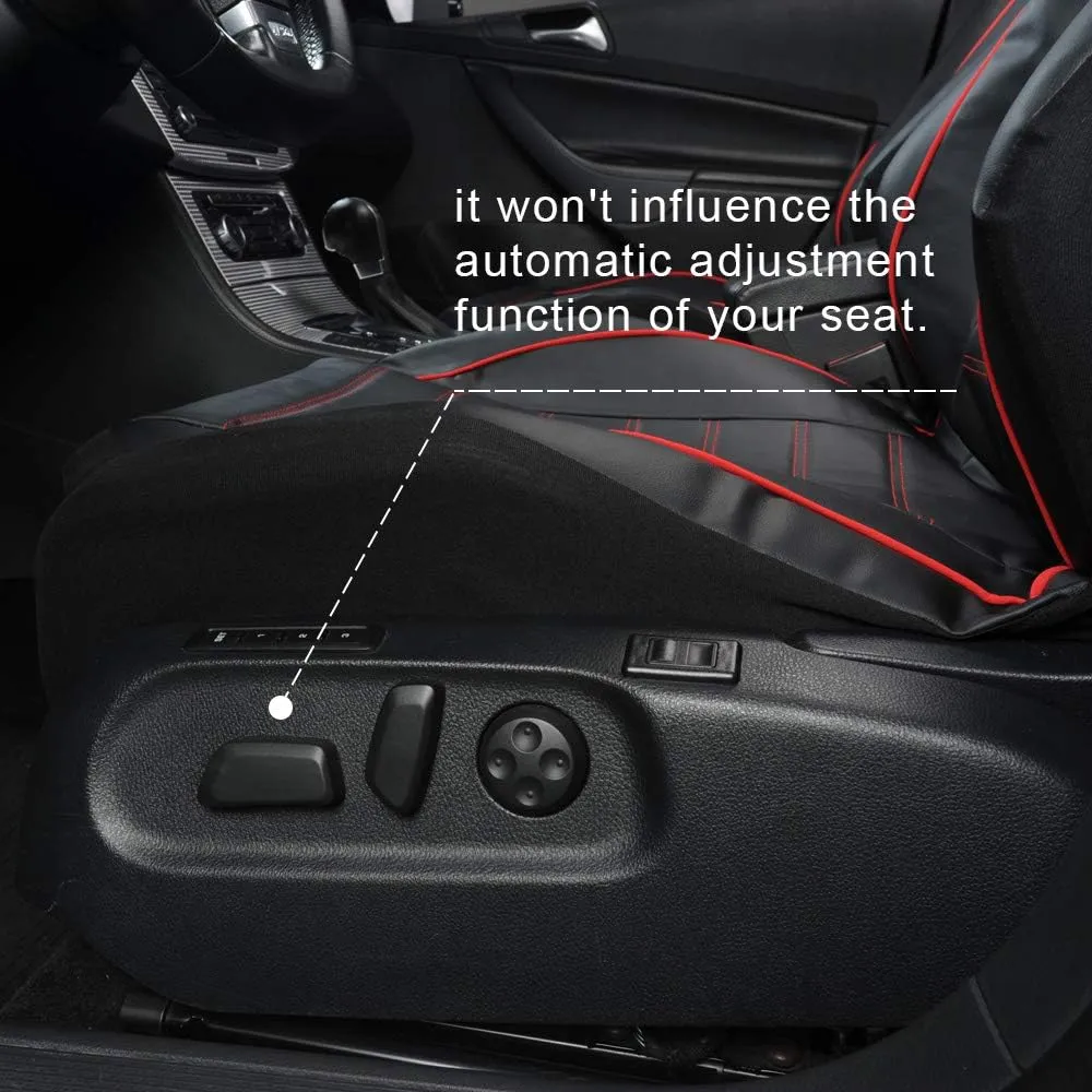 AUTOYOUTH PU Leather Front Car Seat Covers Universal and Compatible High Back Bucket Car Seat Cover Auto Interior Front Seat Cover/Protector (Black Blue)