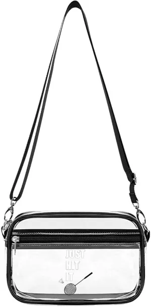 Badminton Just Hit It Clear Stadium Bag Clear Mini Messenger Bags with 2 Compartments Crossbody Bag