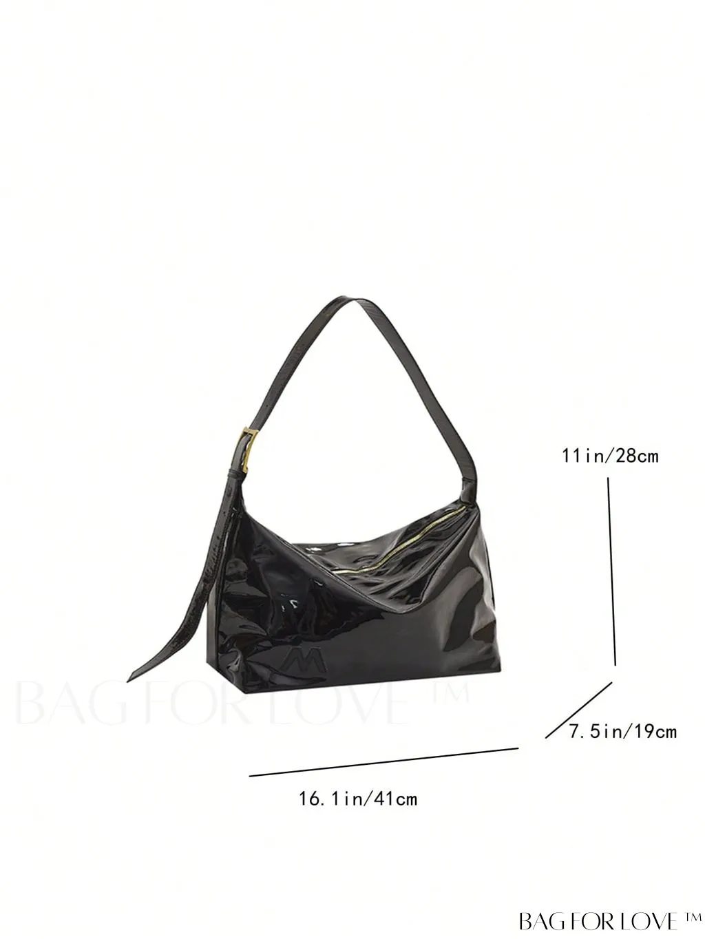 BagForLove - Artificial Patent Leather Oversized Hobo Bag: A Chic, Spacious Choice