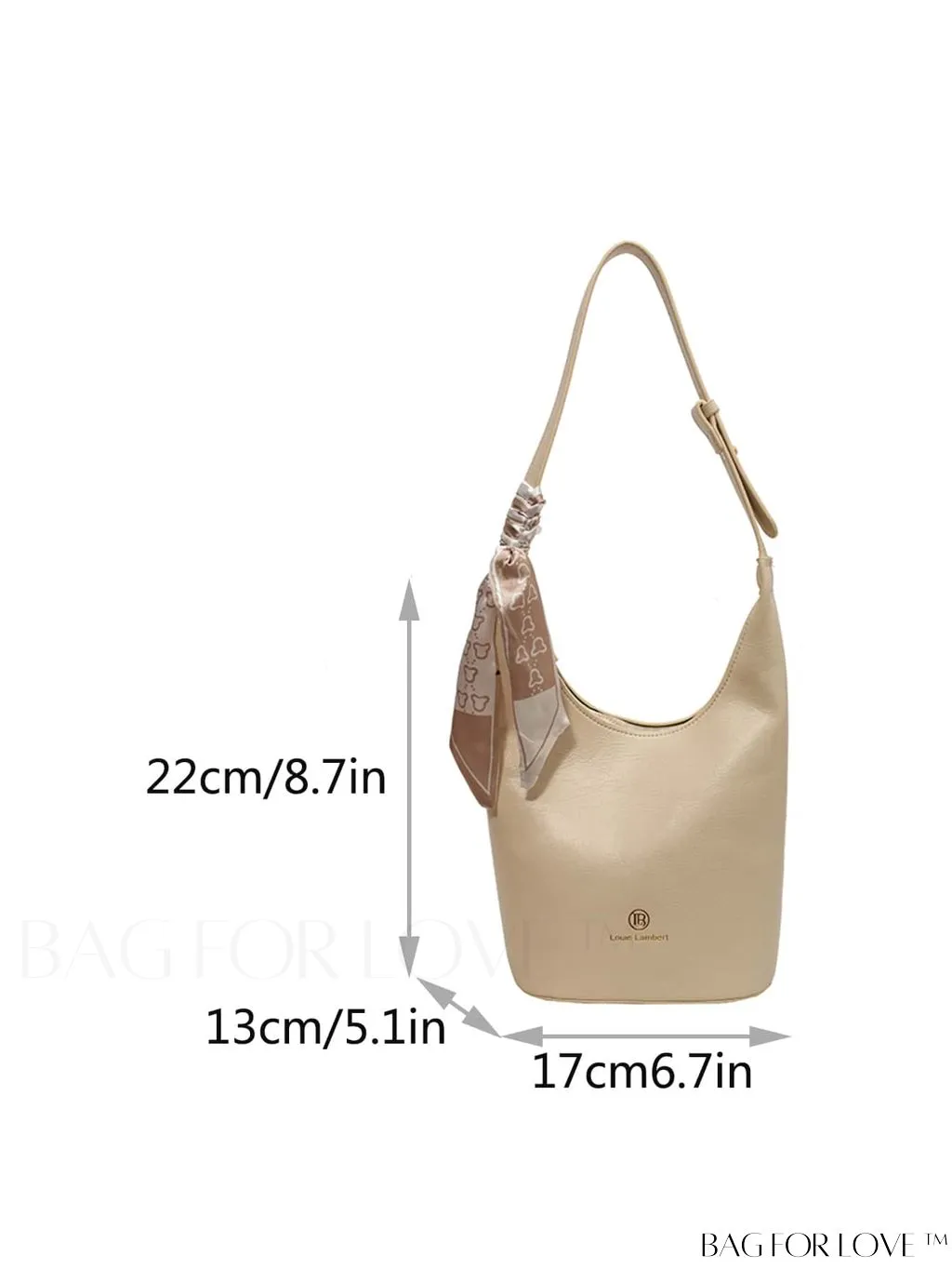 BagForLove - Letter Print Metallic Shoulder Crossbody Bag with Zipper