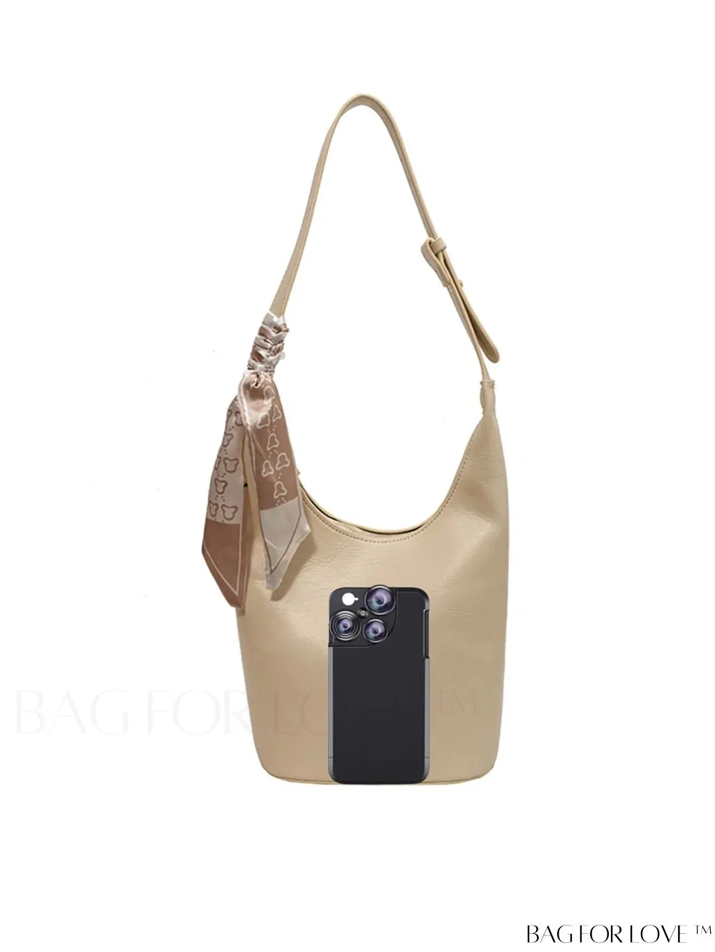 BagForLove - Letter Print Metallic Shoulder Crossbody Bag with Zipper