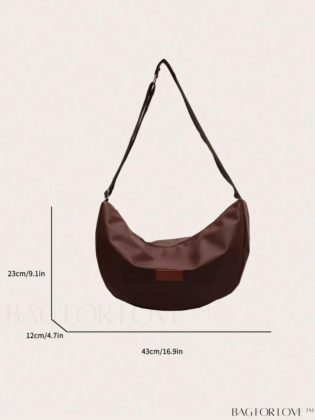 BagForLove - Stylish Oversized Hobo Bag with Letter Patch Decoration