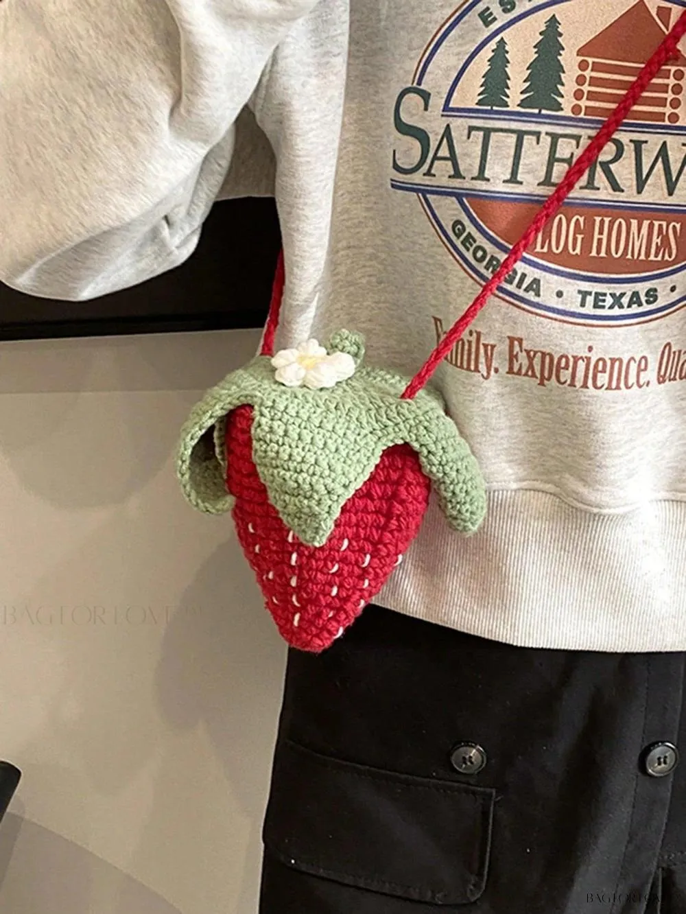BagForLove - Unique Knitted Strawberry Purse for Her