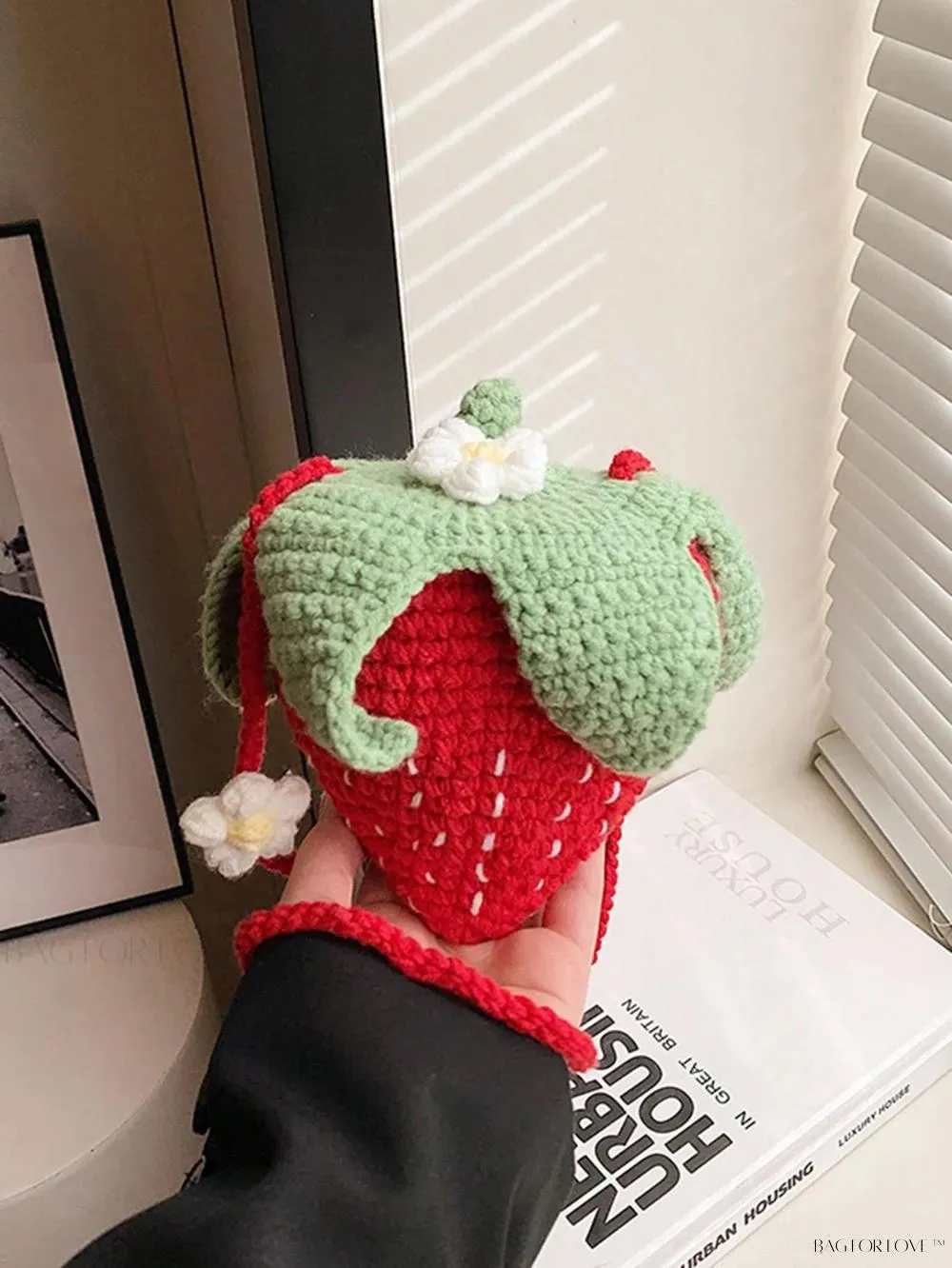 BagForLove - Unique Knitted Strawberry Purse for Her