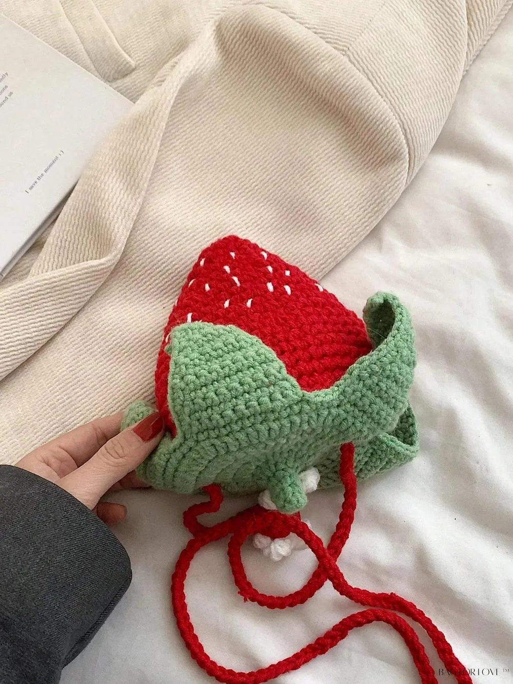 BagForLove - Unique Knitted Strawberry Purse for Her