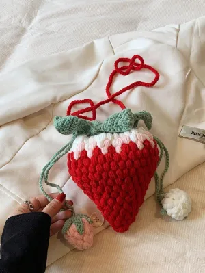 BagForLove - Unique Knitted Strawberry Purse for Her