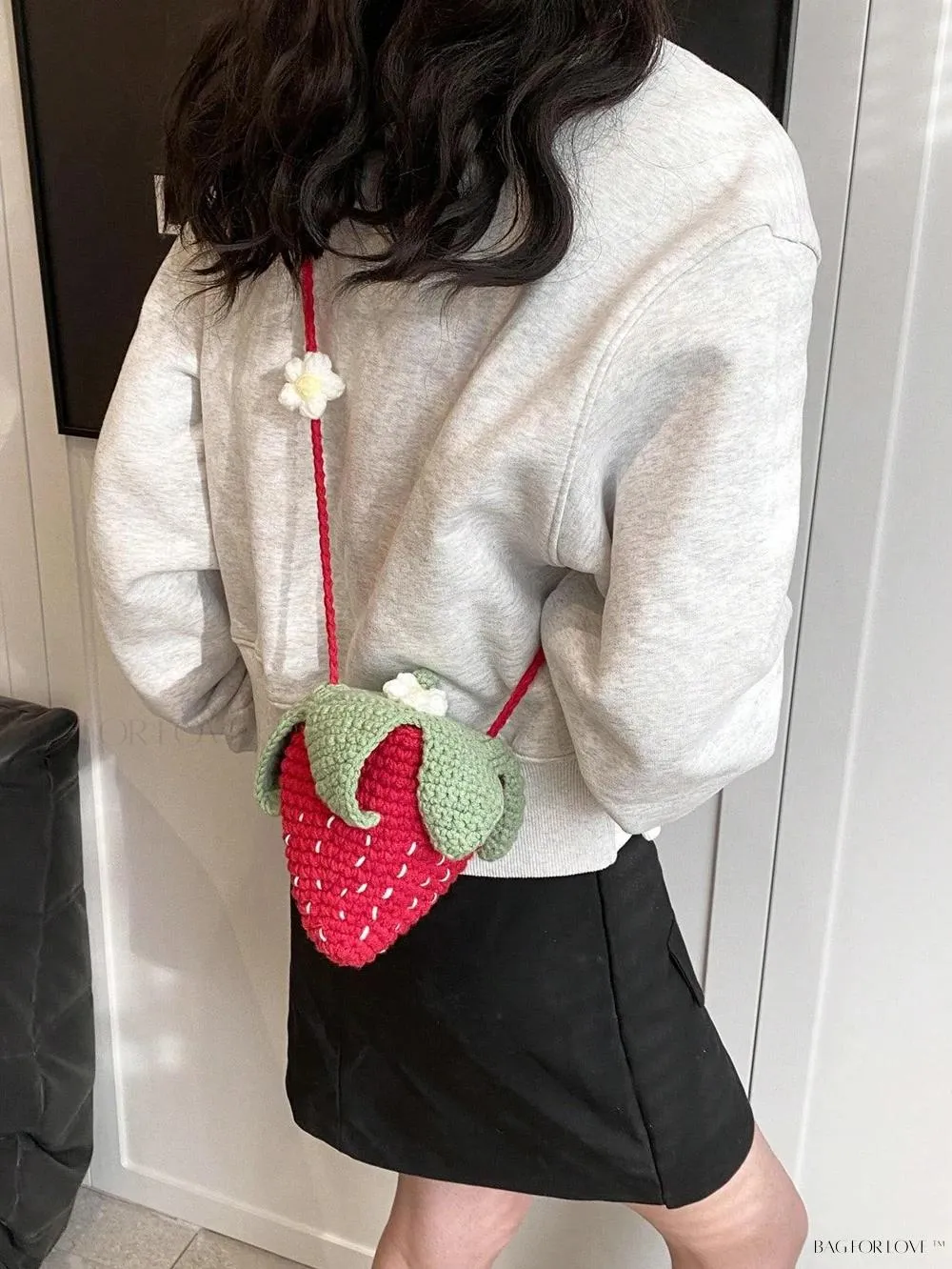 BagForLove - Unique Knitted Strawberry Purse for Her