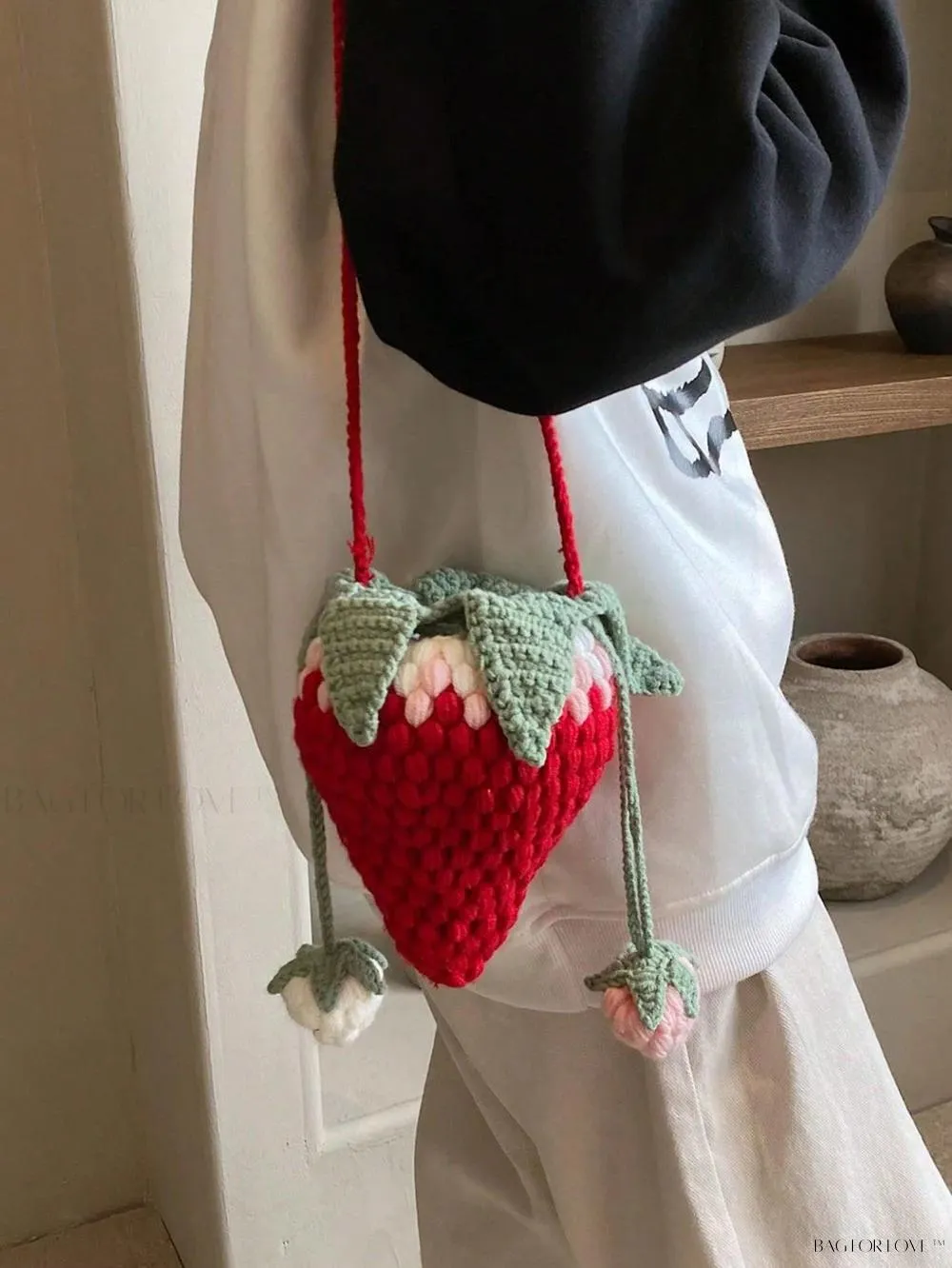 BagForLove - Unique Knitted Strawberry Purse for Her