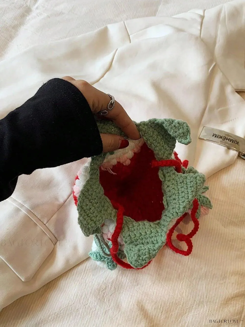 BagForLove - Unique Knitted Strawberry Purse for Her