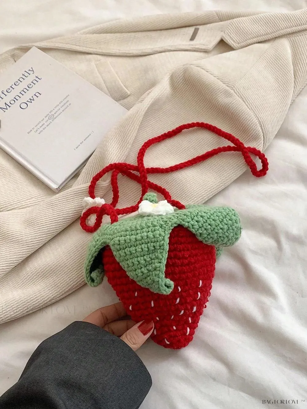 BagForLove - Unique Knitted Strawberry Purse for Her