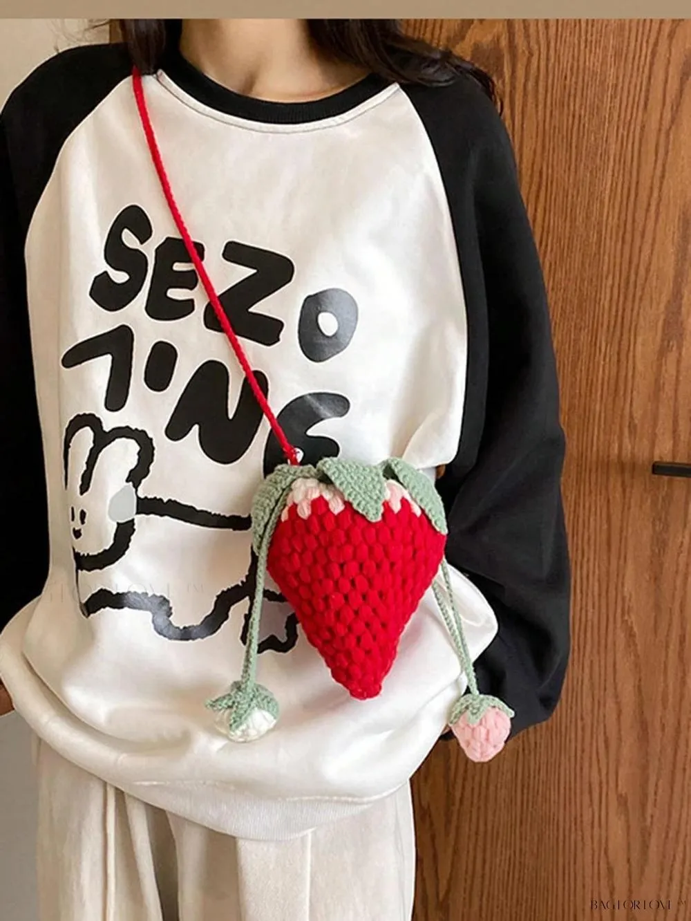BagForLove - Unique Knitted Strawberry Purse for Her