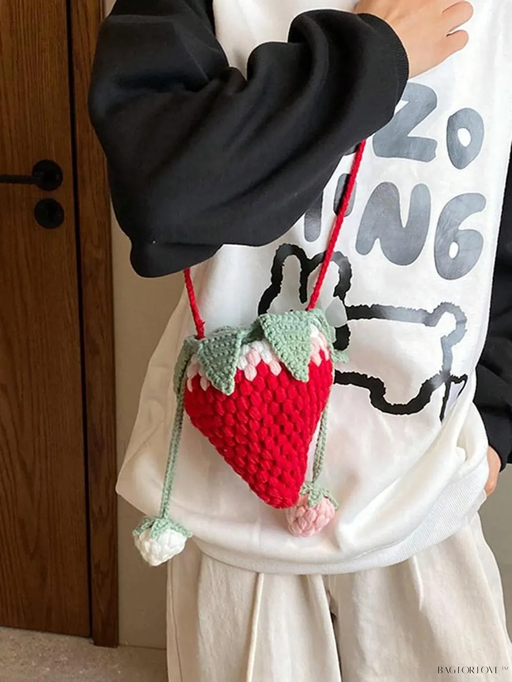 BagForLove - Unique Knitted Strawberry Purse for Her