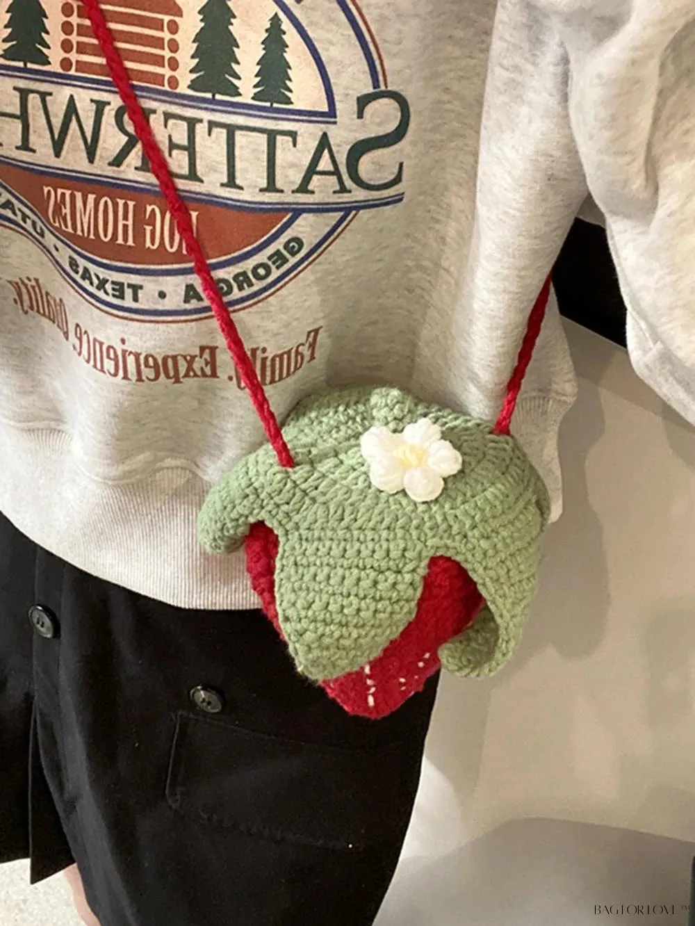 BagForLove - Unique Knitted Strawberry Purse for Her