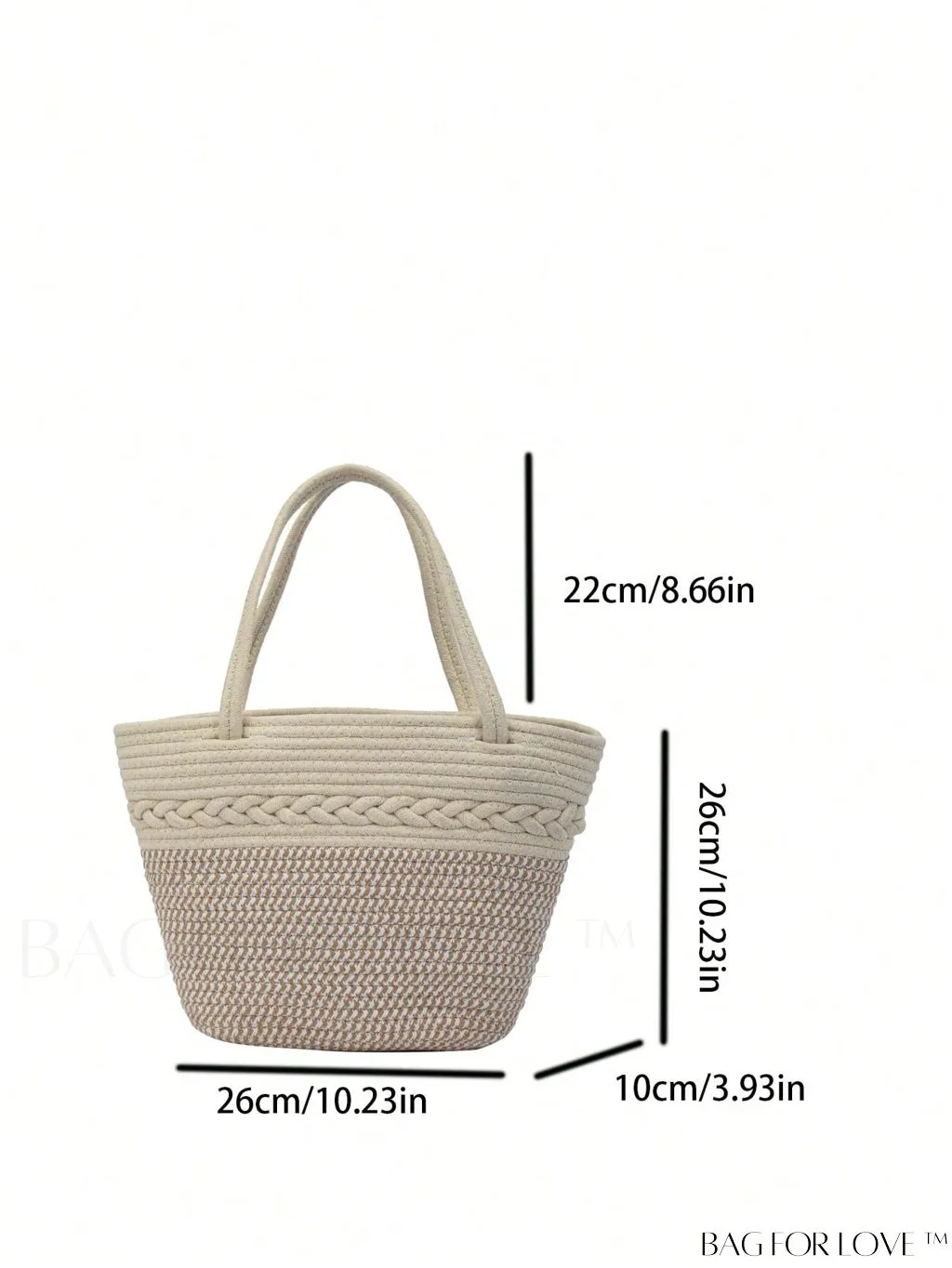 BagForLove - Versatile Double Handle Straw Bag - Ideal for Beach Vacations and Summer Travel