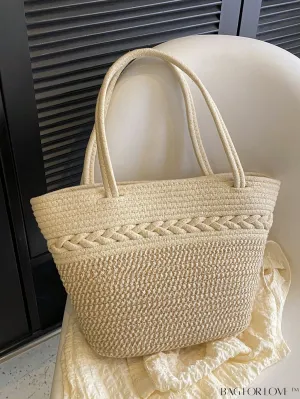 BagForLove - Versatile Double Handle Straw Bag - Ideal for Beach Vacations and Summer Travel